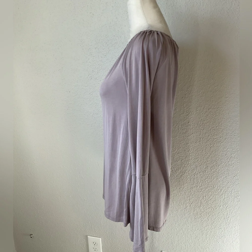 Crosby Grey Purple Bell Sleeve Long Sleeve Top Size XS